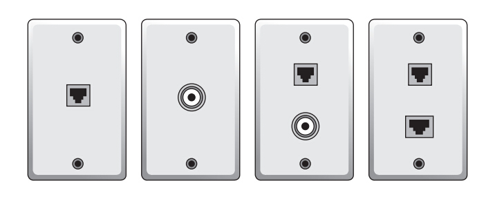 fixed design wall plates with varying numbers of sockets